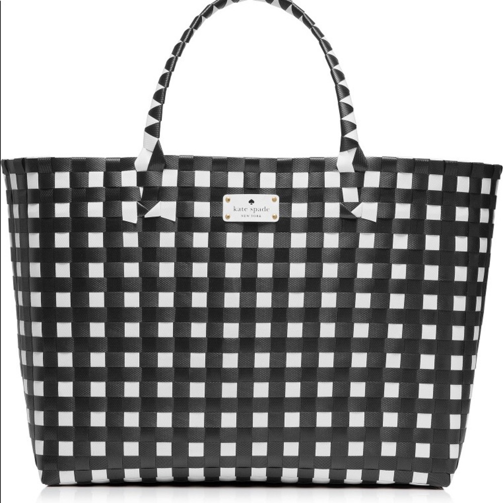 Kate Spade Black and White Woven Tote